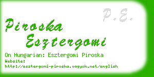 piroska esztergomi business card